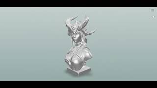 3D web visualization - ArtStation - Daemon girl bust for 3D printing