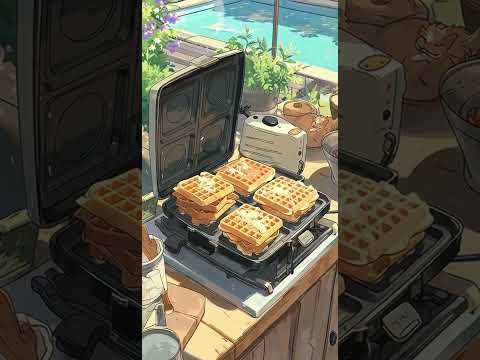 Waffles for weekend 😍✨ #cooking #animecooking #food #asmr #animation