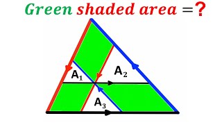 Can you find the total area of the Green shaded region? | (Triangles) | #math #maths | #geometry
