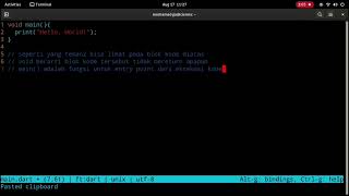 Hello World, in Dart
