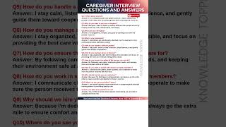 Caregiver Interview Questions and Answers