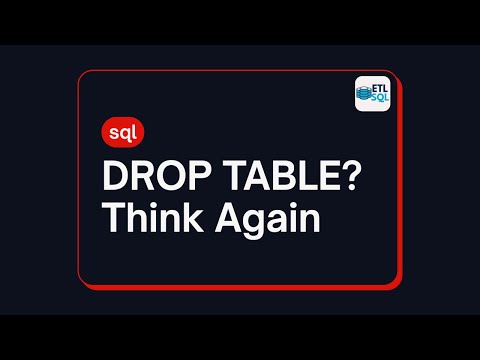 Never Run DROP TABLE in Production: 2 Safe Alternatives #etl #sql #sqltips #sqlforbeginners