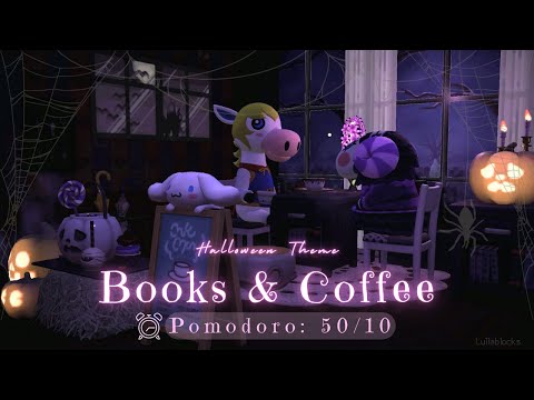 ⏰️Pomodoro 50/10 • Night Swamp Ambiance▪️ASMR | No Music study▪️Spooky Café🌙