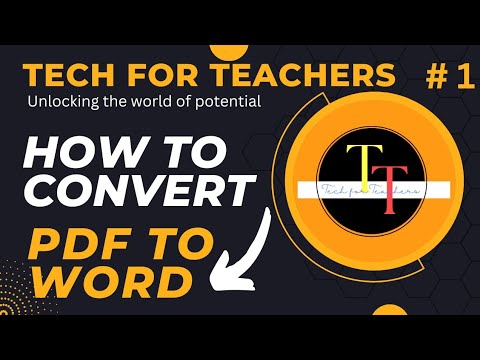 How to Convert a PDF File to Word File| Online Tools for Teachers