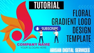Floral Gradient Logo Design Template | #logo #logodesign #coreldrawtutorialhindi #graphicdesign