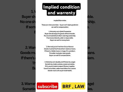 implied condition and warrenty #mysoreuniversity #brf #bcom4thsem