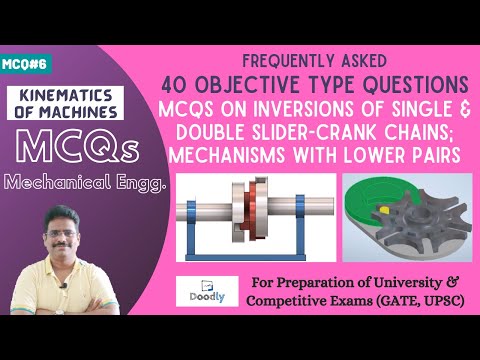 MCQ#06: Important MCQs on Inversions of Slider-Crank Chains & Mechanisms with Lower Pairs | KOM |