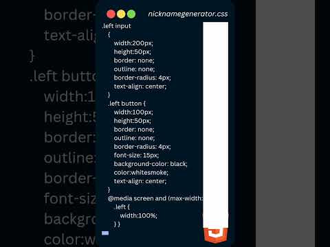 Nickname generator using html css javascript | #html #css #javascript #project #shortvideo #shorts