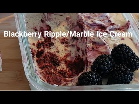 Blackberry Marble/Ripple Ice cream// No Churn, You Just Need a Whisk