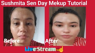 Sushmita Sen Inspired Mekup Look Tutorial // Indian Makeup Tutorial Live Stream 🎥