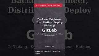 Remote Golang developer jobs of the day | Jan 17, Wed