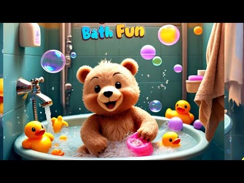 Baby Bear's Fun Bath Time Adventure! Bath song for kids @tunesntalesTV