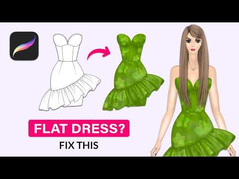 Turn Flat Dresses Into 3D Illustrations in Procreate (Beginner Fashion Shading Tutorial) Part 1