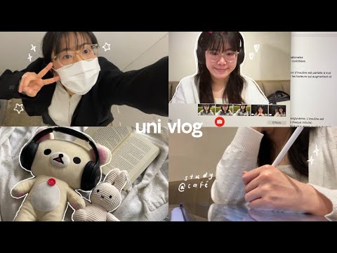 uni vlog 🎧 productive days on campus, lots of studying, album unboxing, spring is here! 🌸
