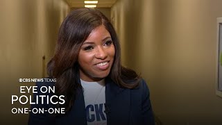 Democratic candidate for U.S. Senate Jasmine Crockett discusses motivating supporters to vote