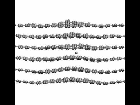MD DFTB simulation of 200 eV knock-on collision on a hexagon of 6-layer graphite film