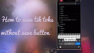 How to save tiktoks without there being a save button | no water mark