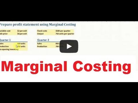 Marginal Costing - How to calculate sales, production cost of sales, inventory, profit