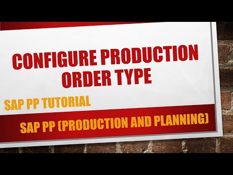How to configure new production order type in SAP
