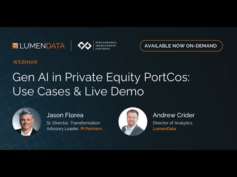 Gen Al in Private Equity PortCos: Use Cases & Live Demo