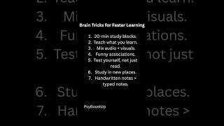 5 Brain Tricks for Faster Learning ⚡ | Psychology Tips to Study Smarter