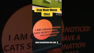Gsap Mask Mouse Effect #gsap #tutorials #hover #shorts