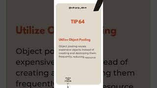 Tip 64 of 100: Utilize Object Pooling #csharp #dotnet #dotnetcore #dotnetcore  #coding #codinghacks