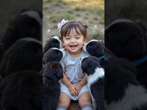 Puppies Make Little Girl Laugh Uncontrollably! 🐶😂