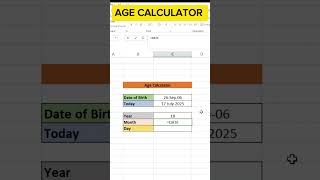 Create Age Calculator in Excel🔥👌 #excel #spreadsheetmagic #microsoftexcel #excelforbeginners #sheet