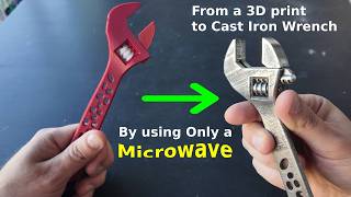 Turning a 3D print into Cast Iron Wrench with a Microwave
