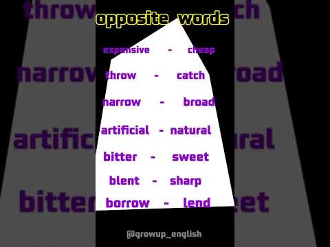 opposite words/daily use words #basicenglish #growupwithme #learnenglish #oppositewords
