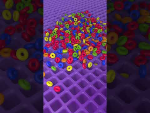 Dropping Donuts Into The Grid 🍩 Satisfying 3d Animation #satisfying #animation #blender3d