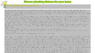 How to : Choose plumbing fixtures for your home