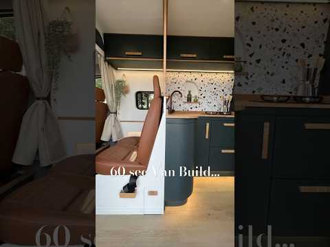 1 min van build ! Sprinter LWB family van with lift up bed 💚🚐 #vanlife #vanconversion #vanbuild