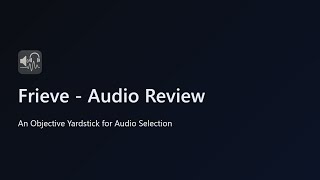 Frieve - Audio Review : a review site for audio-related products