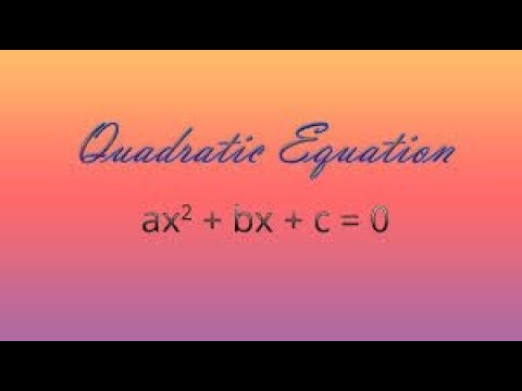 Quadratic Equations Part 1