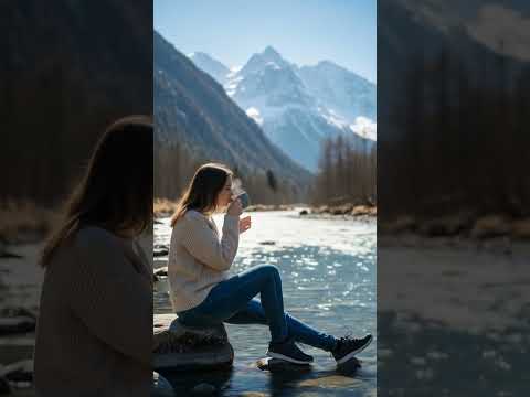 Sipping coffee with a view like this? Pure bliss. ☕🏞️❄️ #trending #viral #fyp #espressomartinis