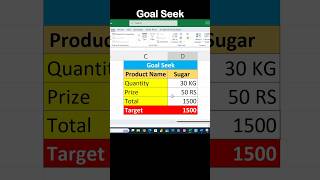 How to use goal seek | #excel #excelfunction #advanceexcel #exceltutorial #exceltips #goalseek #yt