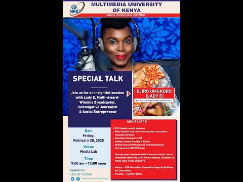 Lady E Speaks: Inspiring the Next Generation of Journalists at MMU Kenya  on 28th February, 2025