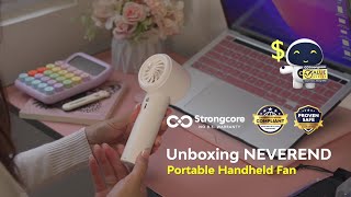 Unbox Strongcore NEVEREND Portable Fan: 23-Hour Cooling Power That Fits in Your Hand ✋