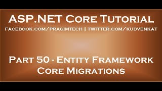 Entity framework core migrations