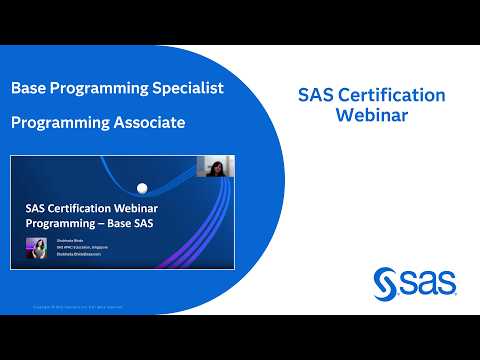 SAS Certification Webinar: How to Prepare for Base and Associate Programming Exams