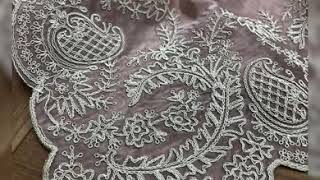 organza sarees with codingwork