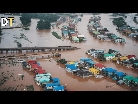 Chaos in Thailand and Myanmar today! Sai River overflows due to severe flooding
