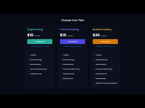 Create a Responsive Price Plans Section Using HTML and CSS