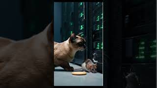 System Breach! Cat vs. Mouse in the High-Tech Server Room#CatAndMouse#TechTrouble#HackerMouse