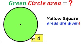 Can you find the Green shaded Circle area? | (Squares) | #math #maths | #geometry
