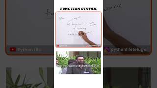 Function Syntax | Python in Telugu