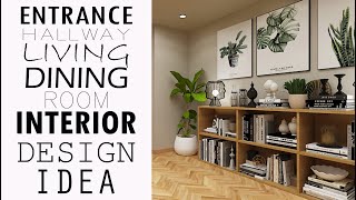 Are you Looking for entrance hallway, living room and dining room interior design ideas?