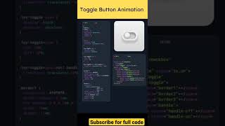 Animated toggle Button. #css #html #design #animation #shorts